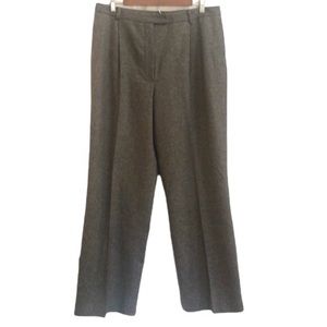 EDDIE BAUER WOOL BLEND HERRINGBONE TROUSERS GRAY PLUS SIZE 14